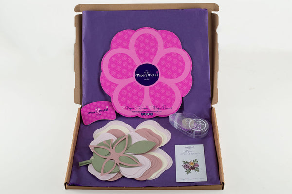 Mini DIY Paper Rose Kit (9 pieces), Paper Shaping Tool and Craft Mat